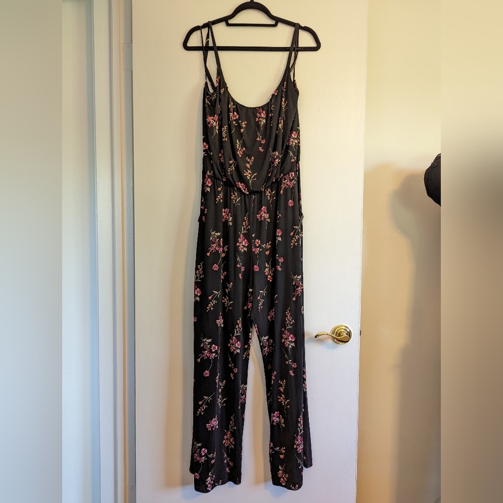 Kaileigh Floral Sleeveless Wide Leg Jumpsuit -XLP